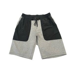 Lululemon City Commute Short Large Gray Black 10" French Terry Stretch Wicking